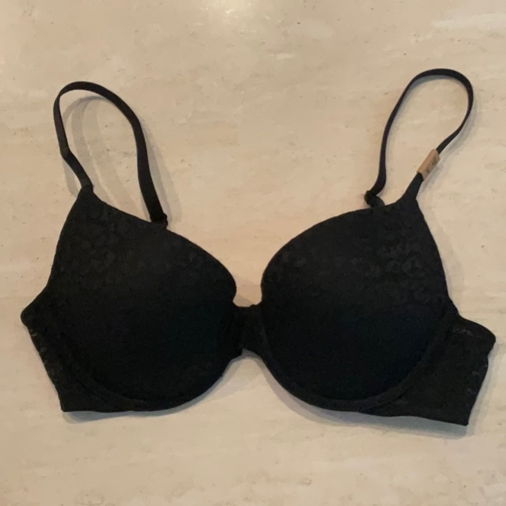 Victoria’s Secret Pink Push Up Padded Bra VS Wear Everywhere Size 34C New Black - Picture 3 of 16